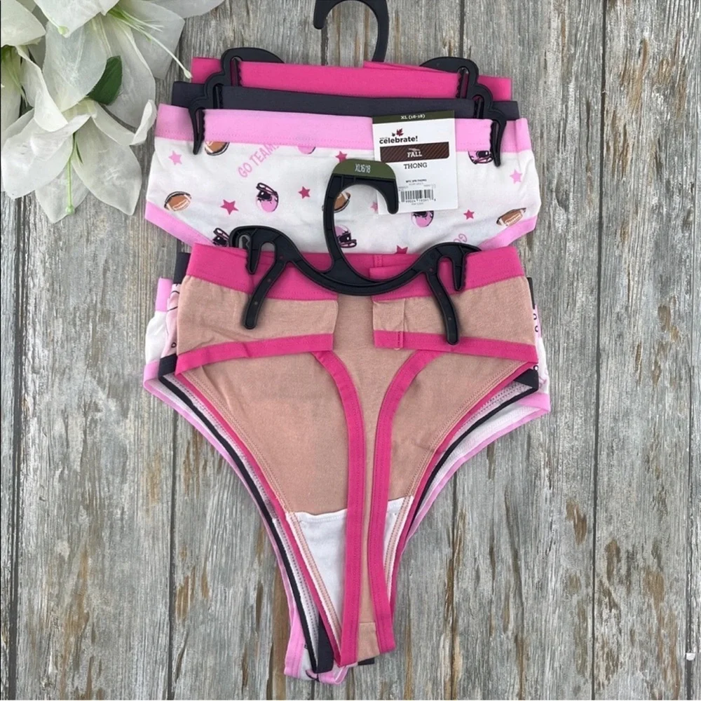 Women's Thong Panties, Two 3-Pack, Size XL